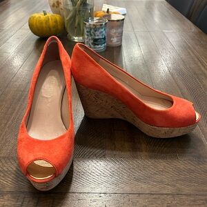 Princess Kate’s favourite Stuart Weitzman wedges in orange